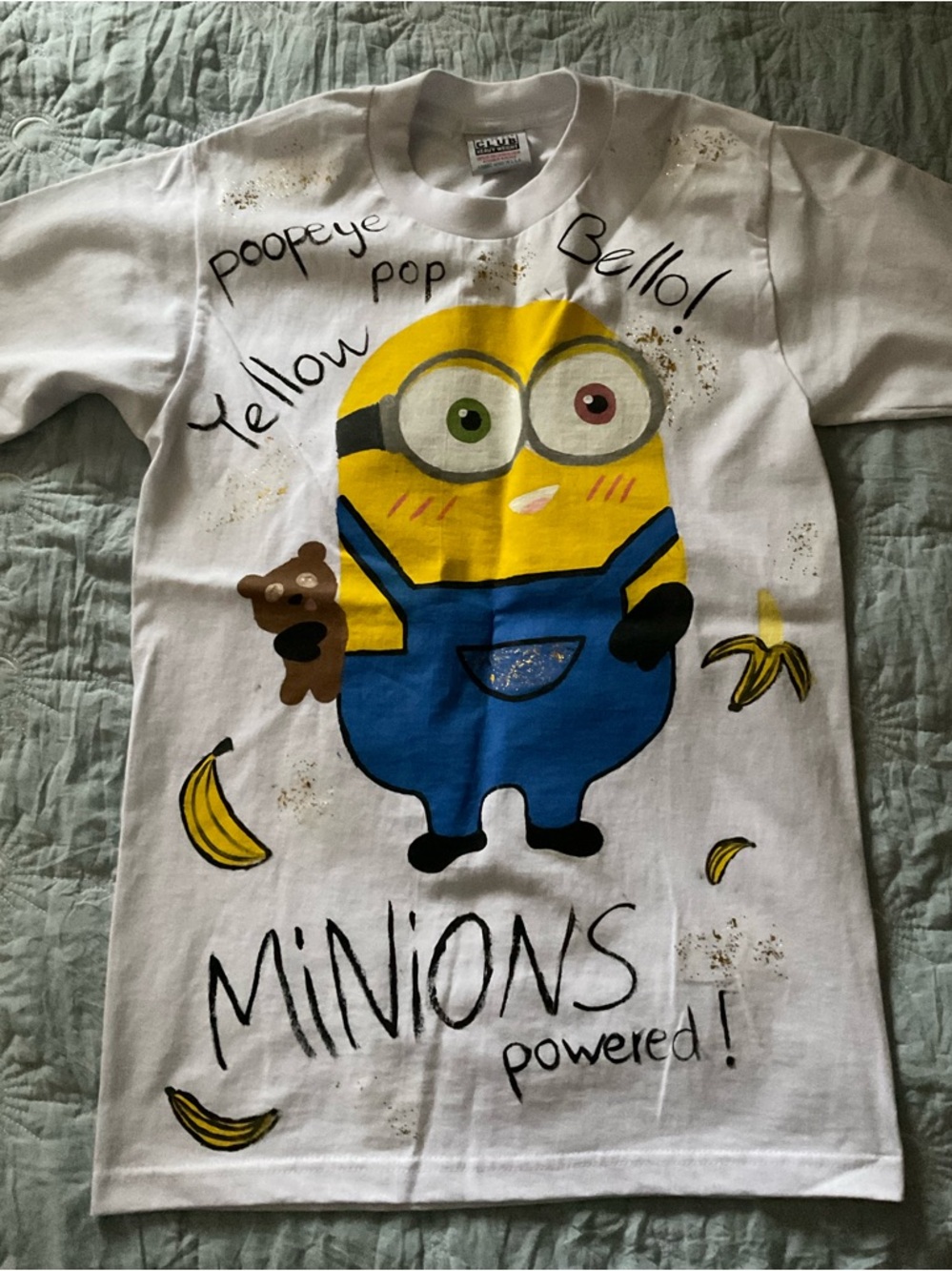 PRO CLUB Minions Graphic Kids Tee - White/Yellow.